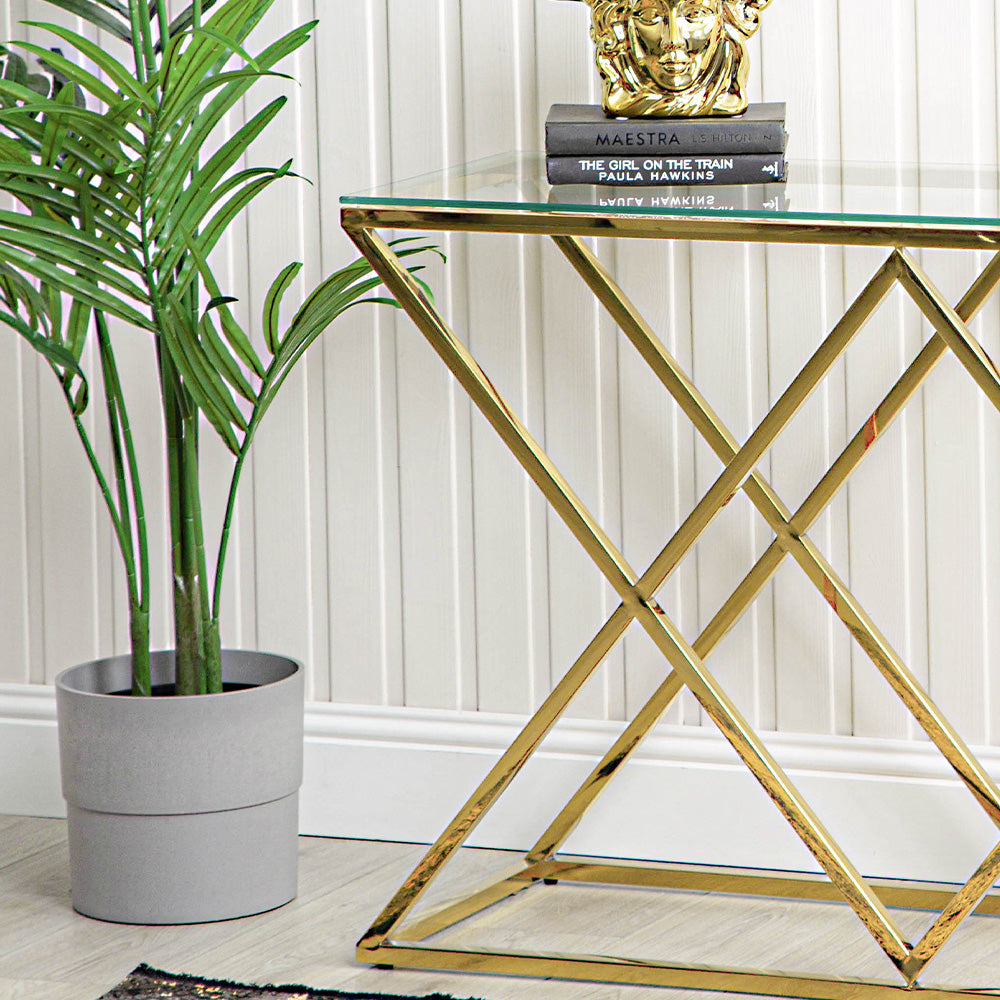 Console Table Porto Gold Vanity Living