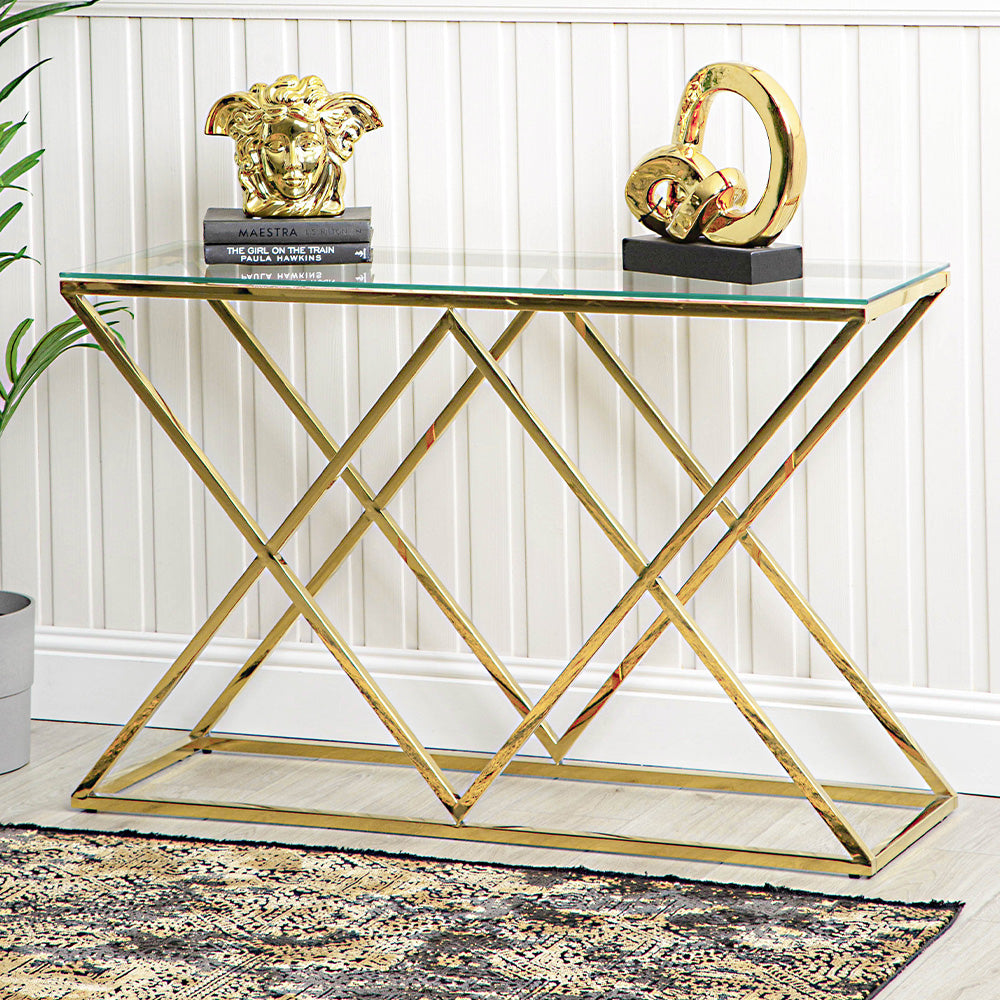 Mirrored sales entryway console