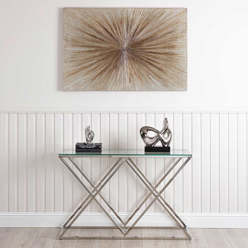 glass console table