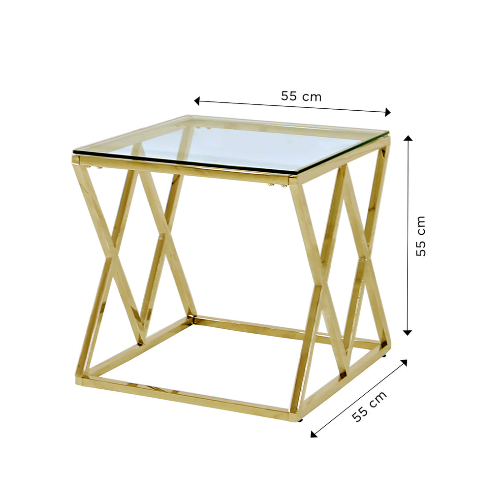 gold side table dimension