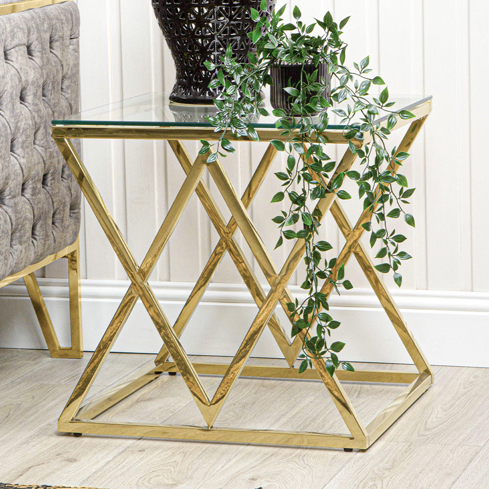 gold side table