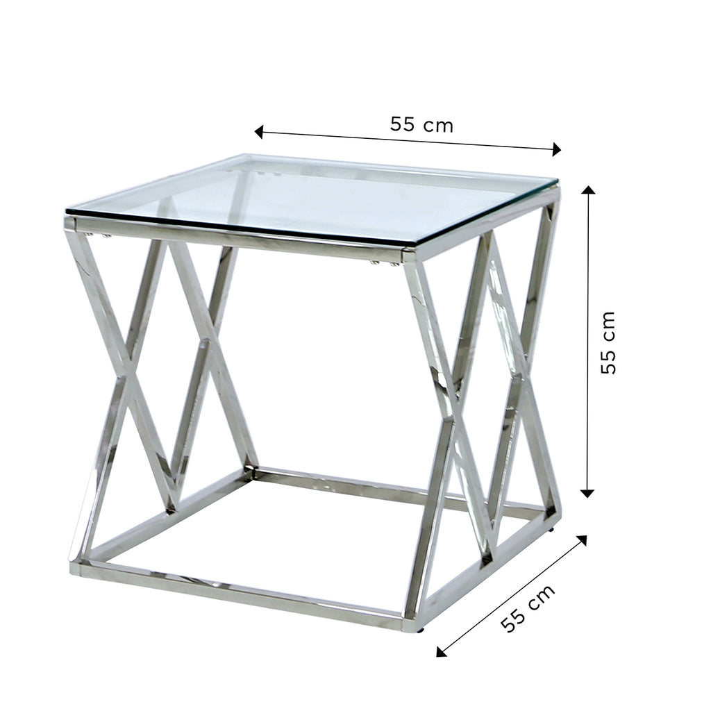 glass side table