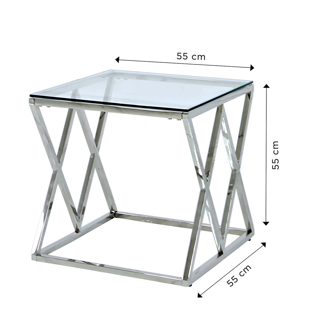 chrome side table dimension