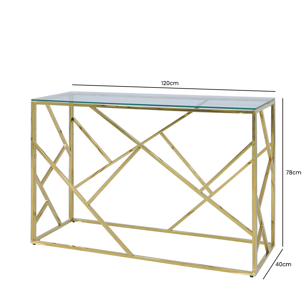 glass console table