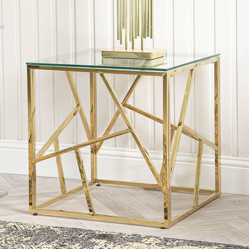 gold side table