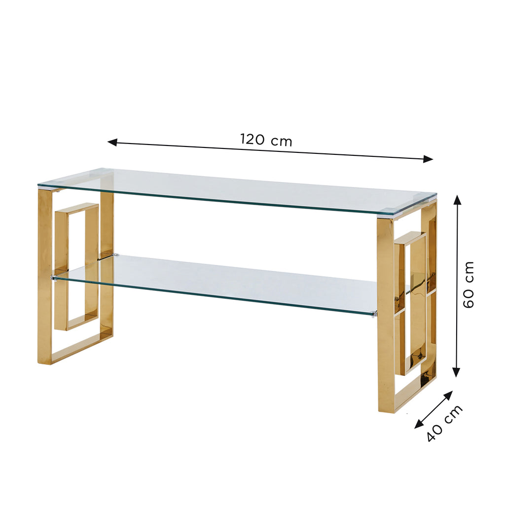 Verona Gold - 2 Side Tables + Coffee Table + TV Stand - VANITY LIVING