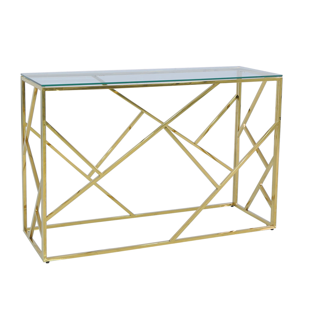 Roma Gold  - 2 Side Tables + Coffee Table + Console Table - VANITY LIVING