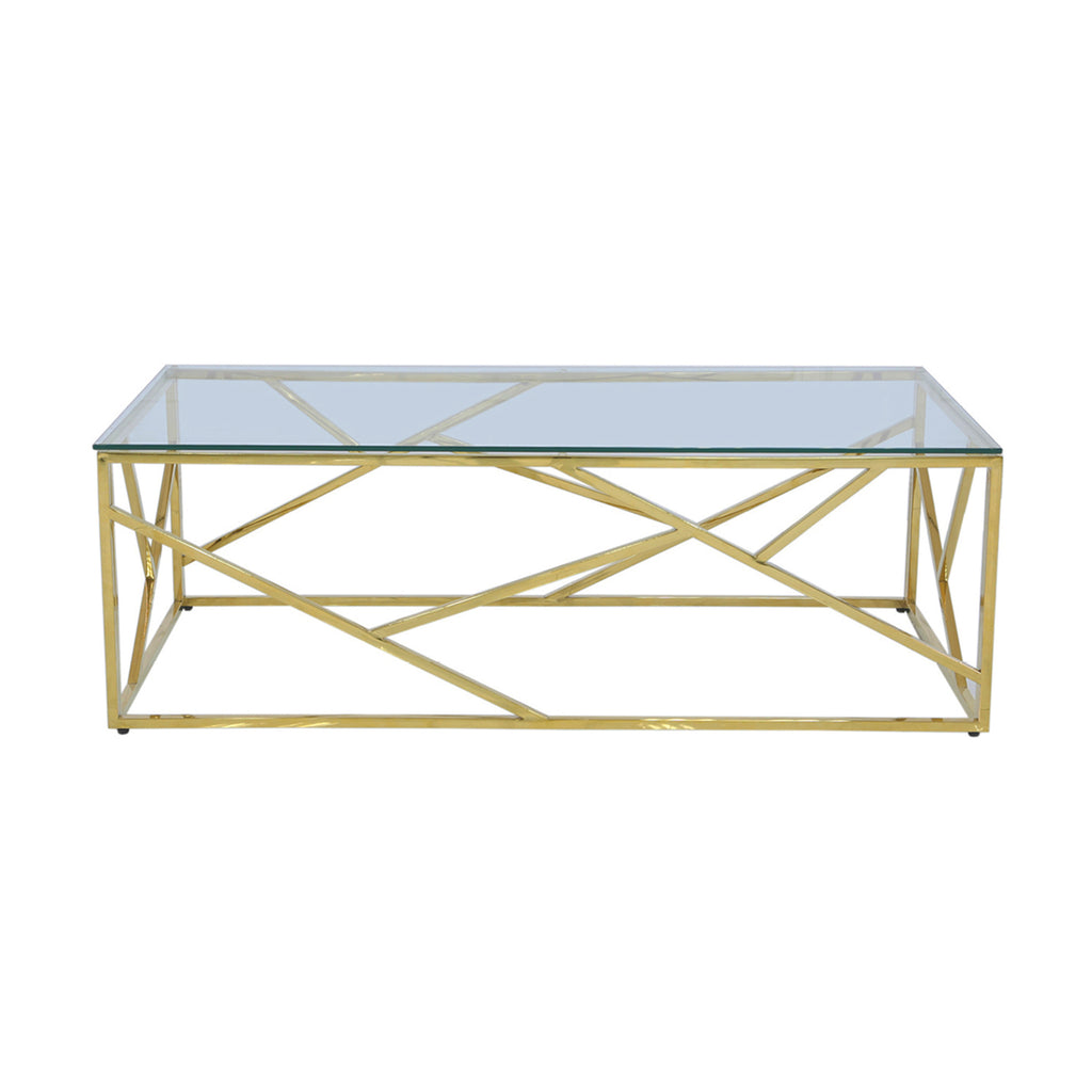 Roma Gold  - 2 Side Tables + Coffee Table + Console Table - VANITY LIVING