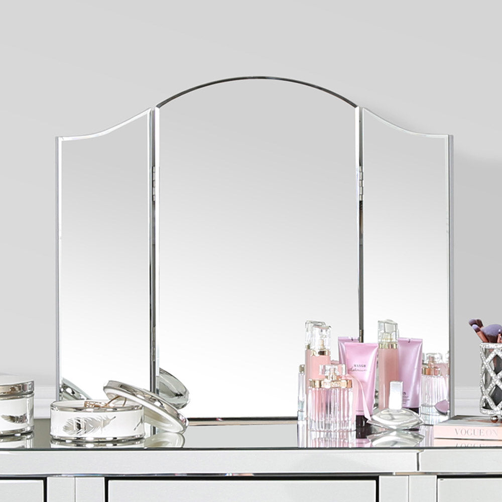 vanity mirror, table mirror, makeup mirror, dressing table mirror, curved mirror, trifold mirror
