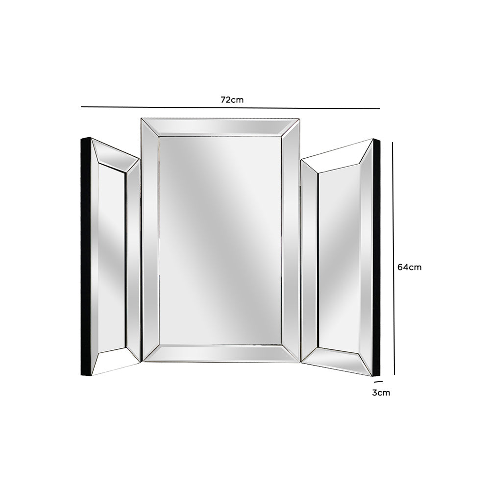 vanity mirror, table mirror, makeup mirror, dressing table mirror, curved mirror, trifold mirror