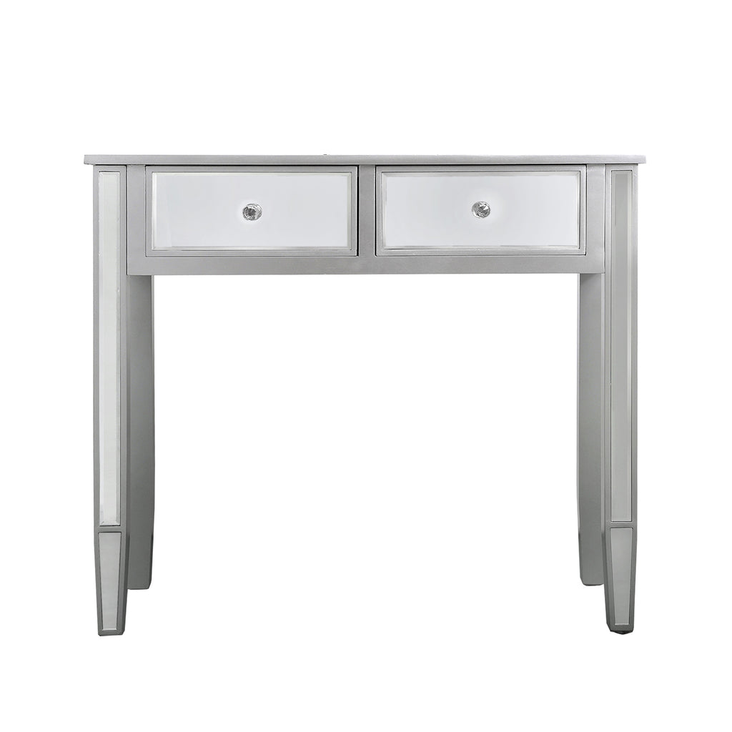 Bedroom Set of 4 - Treviso Silver Two Bedside Tables + Chest of Drawer + Console Table - VANITY LIVING