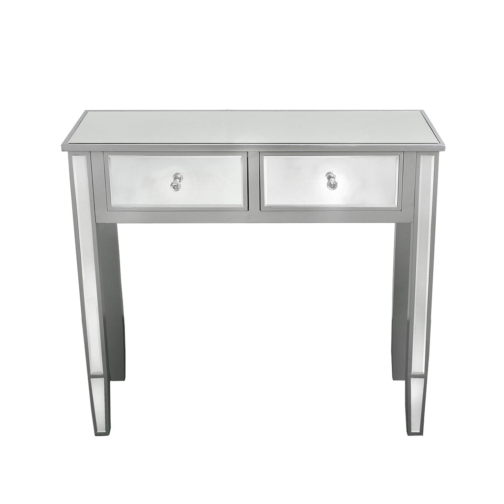 Bedroom Set of 4 - Treviso Silver Two Bedside Tables + Chest of Drawer + Console Table - VANITY LIVING