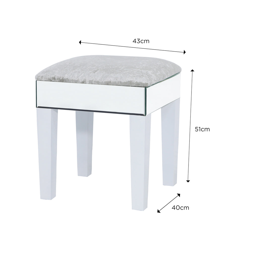 mirrored dressing stool