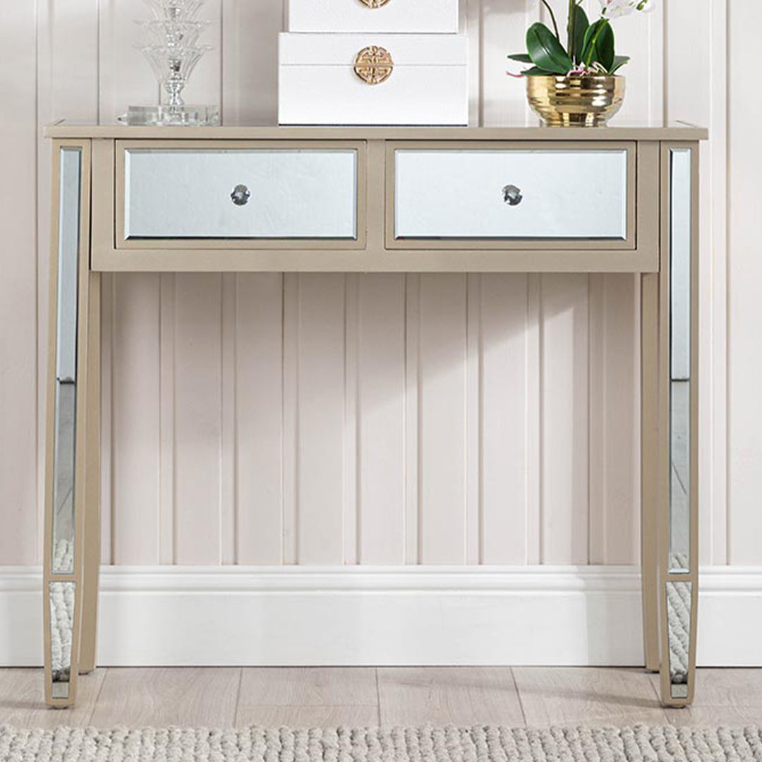 gold console table