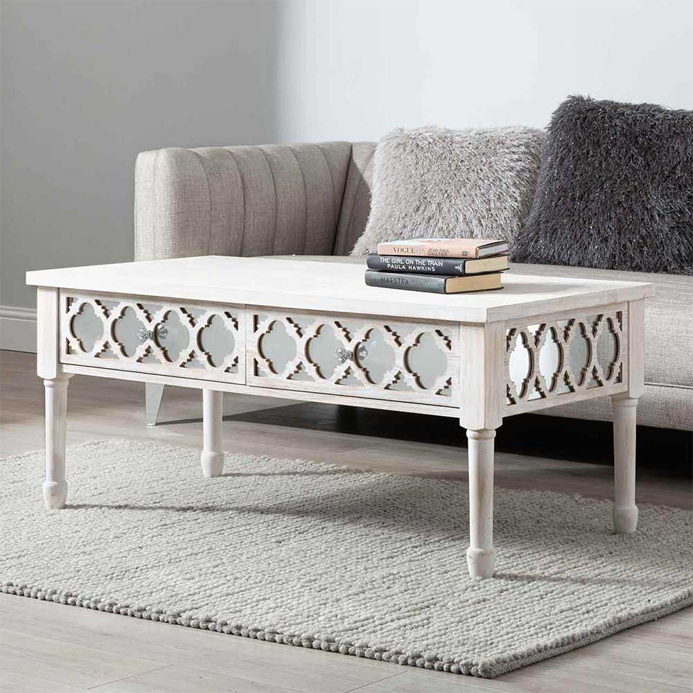 Gray wood side shop table