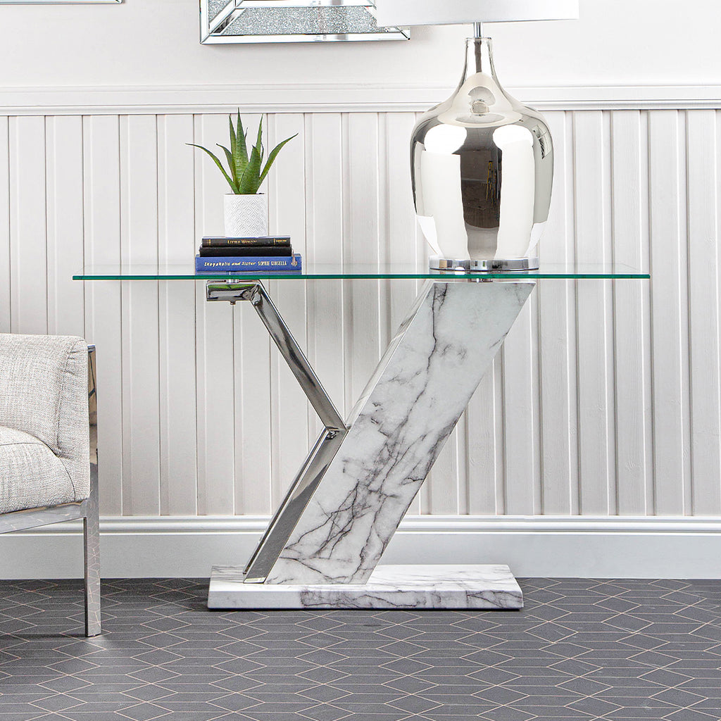 glass console table for living room