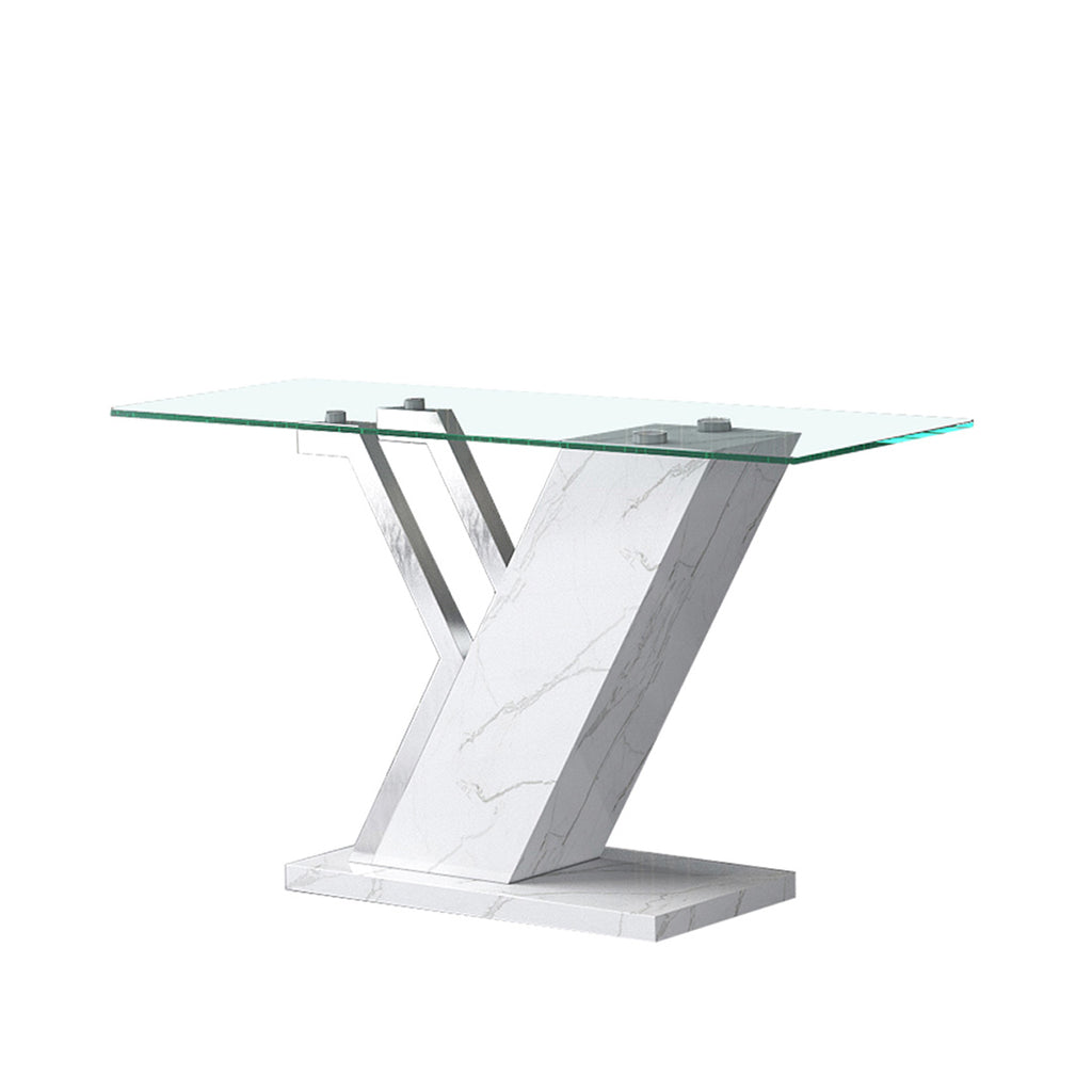 grey marble effect console table 