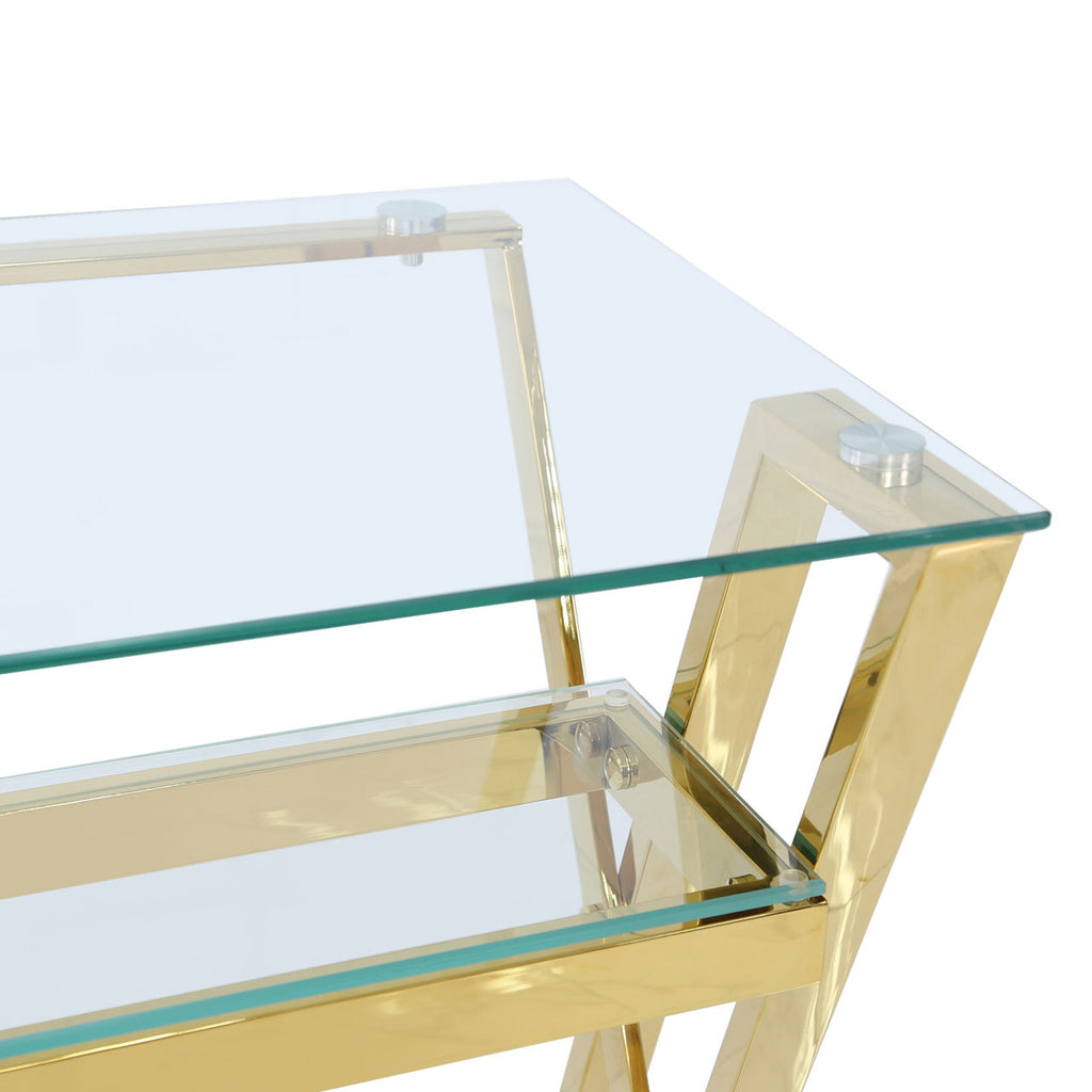 glass top study table