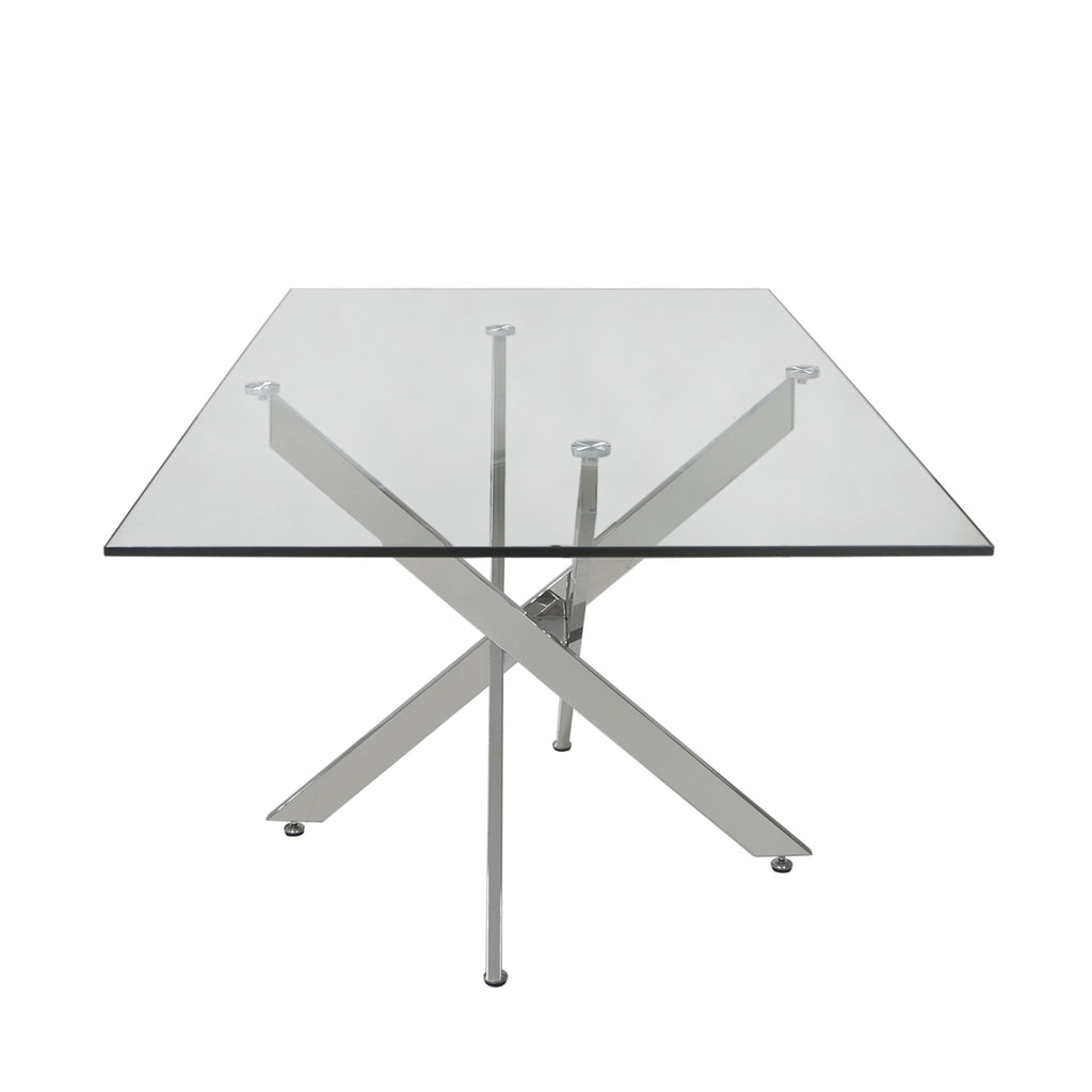 glass top rectangular dining table