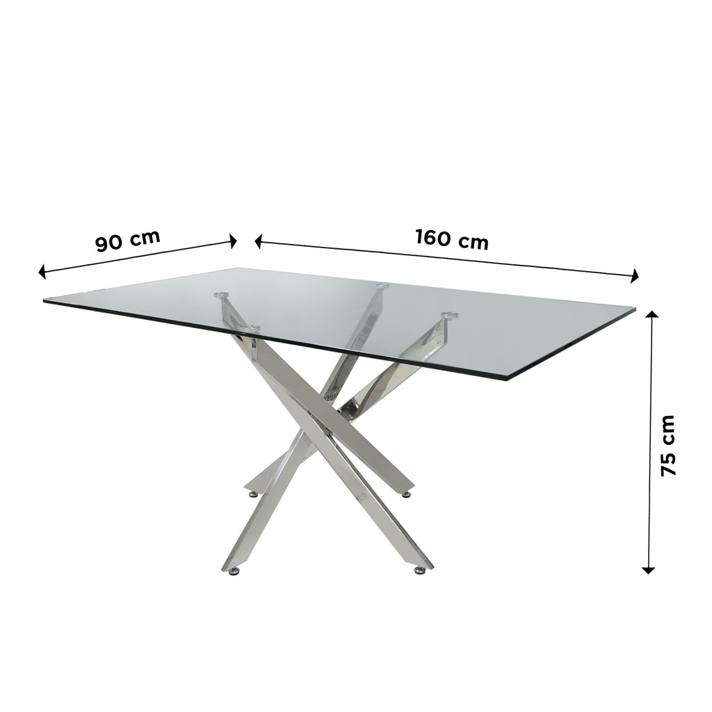 large dining table with glass top