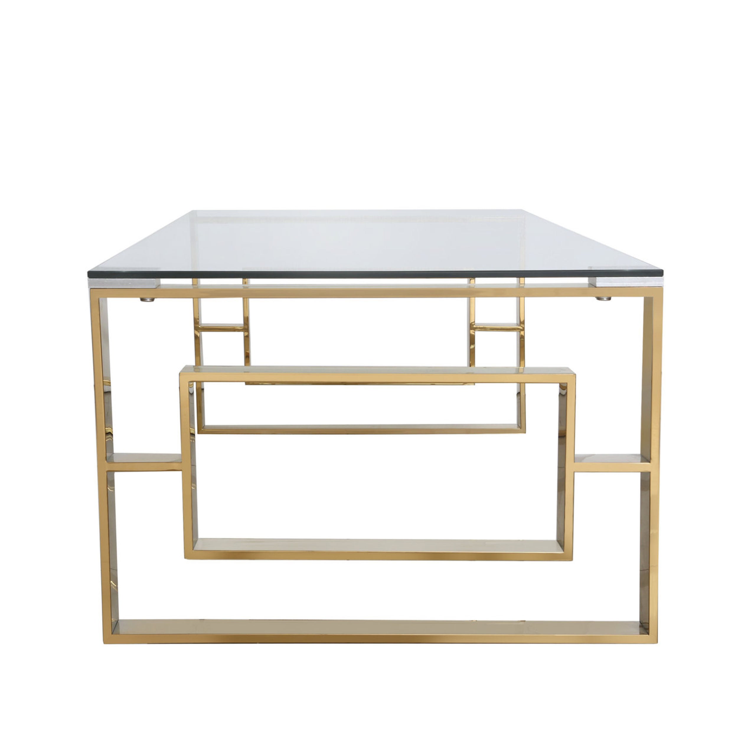 Living Room Set of 3 Verona Gold Two Side Tables Coffee Table