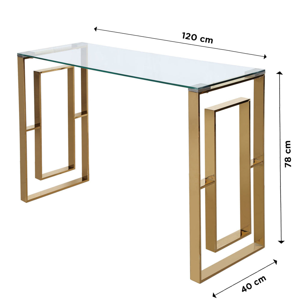 Verona Gold - 2 Side Tables + Coffee Table + Console Table - VANITY LIVING